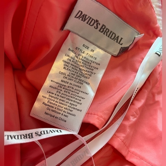 Davids Bridal Dress Plus Strapless Bridesmaid Prom - Picture 14 of 15